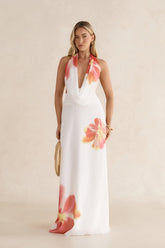 Orchid Oasis Maxi Dress White