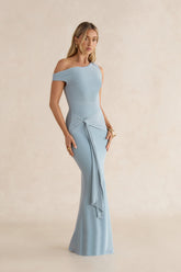 Hear The Stars Off Shoulder Maxi Dress Blue