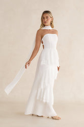 Tell Me Why Strapless Maxi Dress White