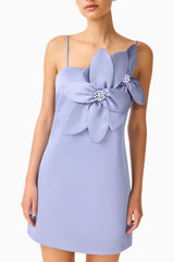 Lunelle Shift Mini Dress in Stone Blue