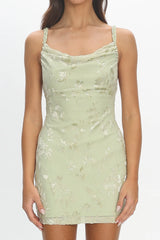 Larah Jacquard Mini Dress Green