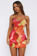 Roman Holiday Mini Dress Tropical Bloom
