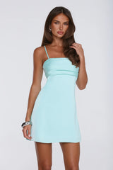 Made For Moments Satin Mini Dress Turquoise