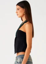 Boheme Breeze Halter Top - Black