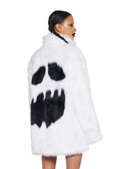 Ghostly Glam Faux Fur Coat