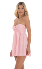 Sequin Babydoll Dress in Pink