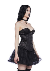 Spooky Nights Strapless Corset Top - Black