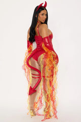 Flamin' Devil 4 Piece Costume Set - Red/combo