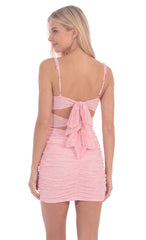 Floral Lace Mini Dress in Pink