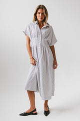 Collins Striped Maxi Dress in White