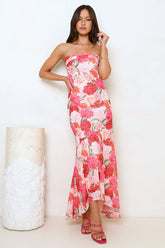 Hello Pretty Things Strapless Maxi Dress Pink