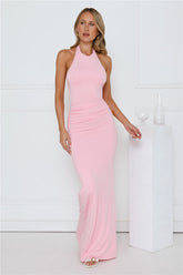 Iconic Dream Halter Maxi Dress Pink
