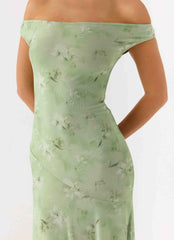Wasting Time Maxi Dress - Blurred Lime
