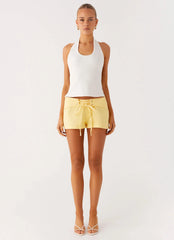 New Yorker Denim Mini Shorts - Yellow