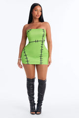 Shockingly Sexy Bodycon Tube Dress Costume - Green