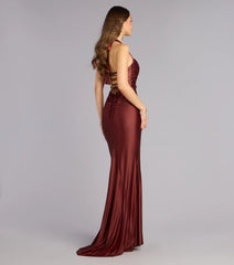 Jemma Halter Lace-Up Mermaid Dress