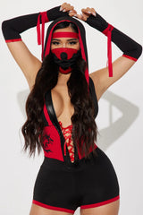 Fierce Ninja 4 Piece Costume Set - Black/Red