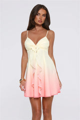 Leading Energy Mini Dress Yellow