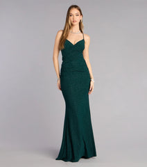 Jaymie Glitter Lace-Up Formal Dress