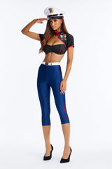 Major Tease 5 Piece Costume Set - Navy/combo