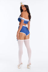 High Seas Hottie 4 Piece Costume Set - Navy/combo