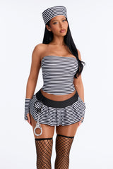 Inmate Of Desire 6 Piece Costume Set - Black/White