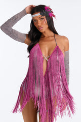 Speakeasy Siren 4 Piece Costume Set - Pink