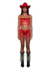 Rave Rodeo Cowgirl Costume - Red