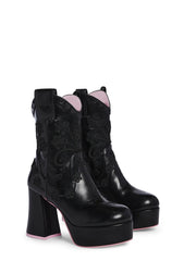 Follow The Sunset Cowboy Boots - Black