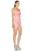 Cady Raso Embroidered Mini Dress In Geranium Pink Silver