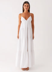 Lotty Linen Maxi Dress - White