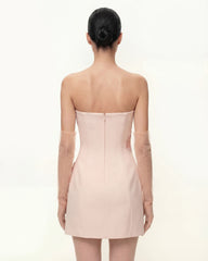 Iris Floral Print Strapless Dress - Pink