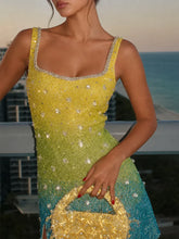 Dazzling Ombr¨¦ Sequined & Beaded Mini Dress