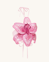 3D Lily Halter Crop Top - Pink