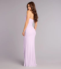 Sienna Mesh Ruffle Slit Formal Dress