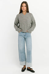Sariah Low Rise Contrast Wide Leg Jeans