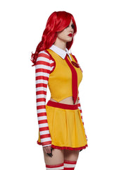 Fast Food Clown Costume and Wig Set