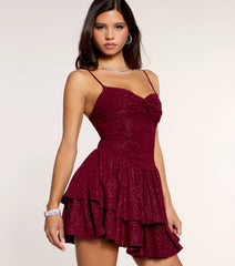 Shimmer Swing Glitter Skater Mini Dress