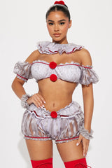 Sexy Killer Clown 6 Piece Costume Set - White
