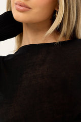 Luck & Trouble Kendall Long Sleeve Knit Top Black