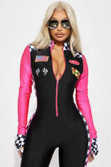 Burning Rubber 3 Piece Costume Set - Black/Pink