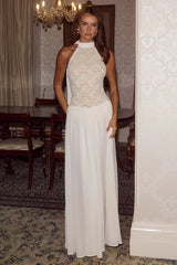 JUDITH HALTER LOW BACK MAXI DRESS - CREAM