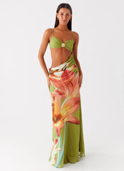 Tropic Rush Cut Out Maxi Dress - Jungle Floral