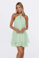 Lucky Charm Halter Mini Dress Mint