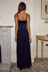 BRIELLE STRUCTURED MAXI DRESS - NAVY