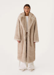 Aspen Avenue Faux Fur Coat - Natural