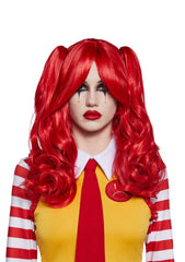 Fast Food Clown Costume and Wig Set