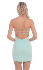 Floral Sequin Mini Dress in Mint Green