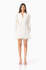 Carli Mini Shirt Dress in White