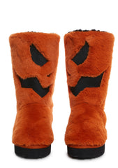 Plush Pumpkin Slipper Boots